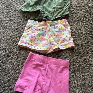 Carter's 3 pack Girls shorts Olive, Pink & Floral